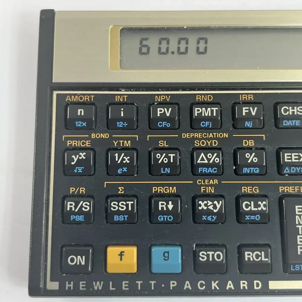 HP 12C Financial Calculator Unisex Black with Case